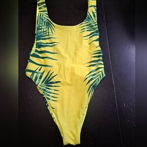 Aerie One Piece Yellow & Green Swim Suit   Size SP